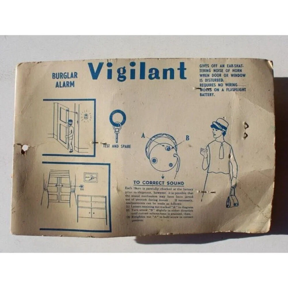 Sealed Vtg 1950s S.O.S. Buzzer Home Burglar Alarm System By Radar NOS Hong Kong - Picture 2 of 2